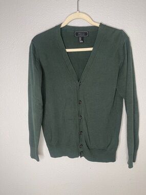 21 Men An American Brand Deep Green V-Neck Button Cardigan